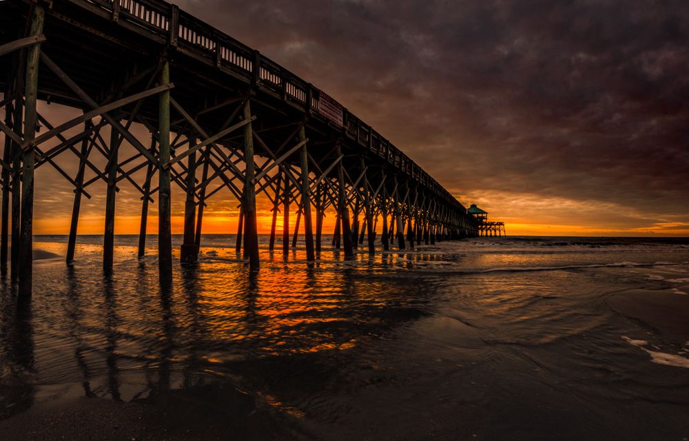 Silhouette of the Folly Beach Fishing Pier