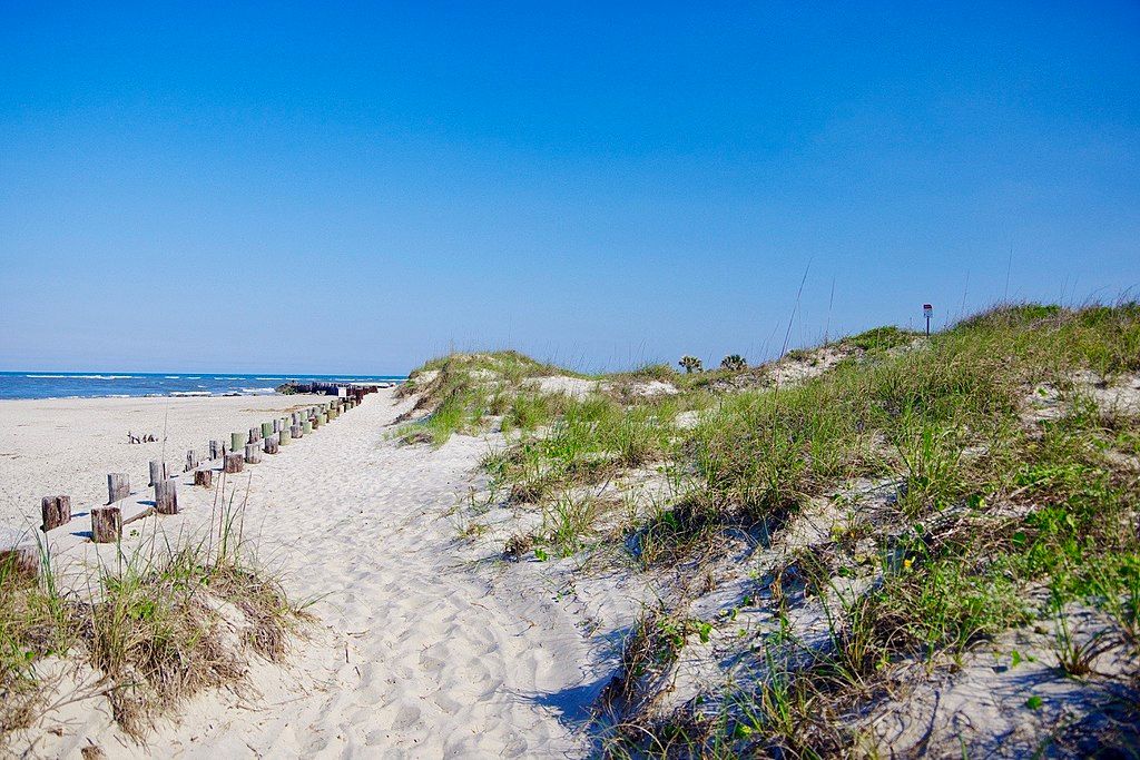 Beach and dunes of Lighthouse Inlet Heritage Preserve