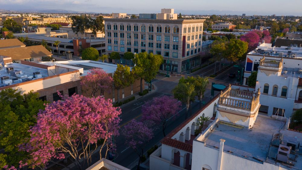 Aerial view of Downtown Fullerton