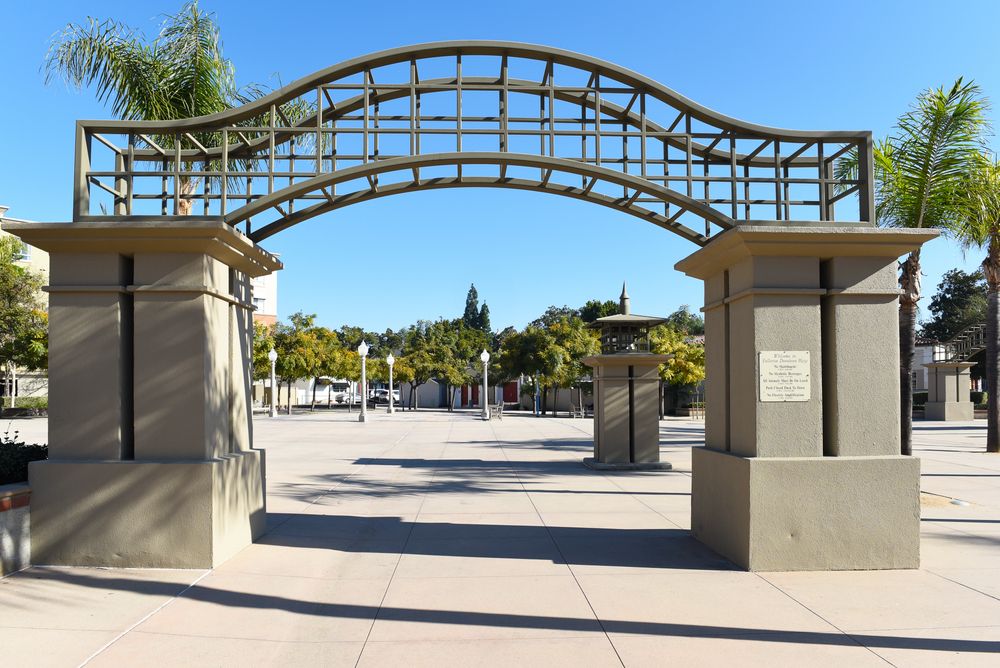 Entrance arch of Fullerton Downtown Plaza