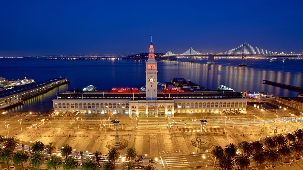 Aerial view of the Historic Ferry Building