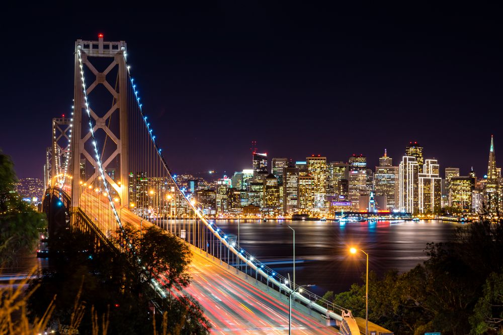 The road of San Francisco - Oakland Bay Bridge