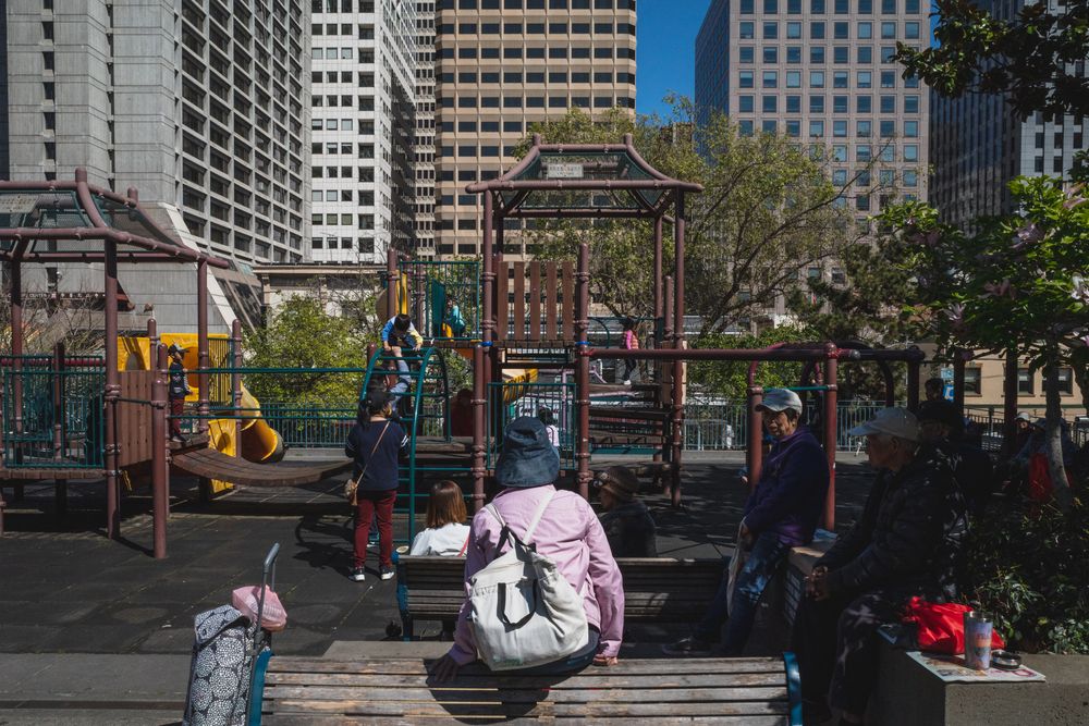 Children playing at Portsmouth Square