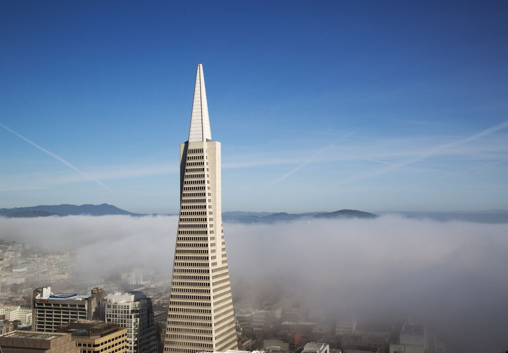 Aerial view of the Transamerica Pyramid