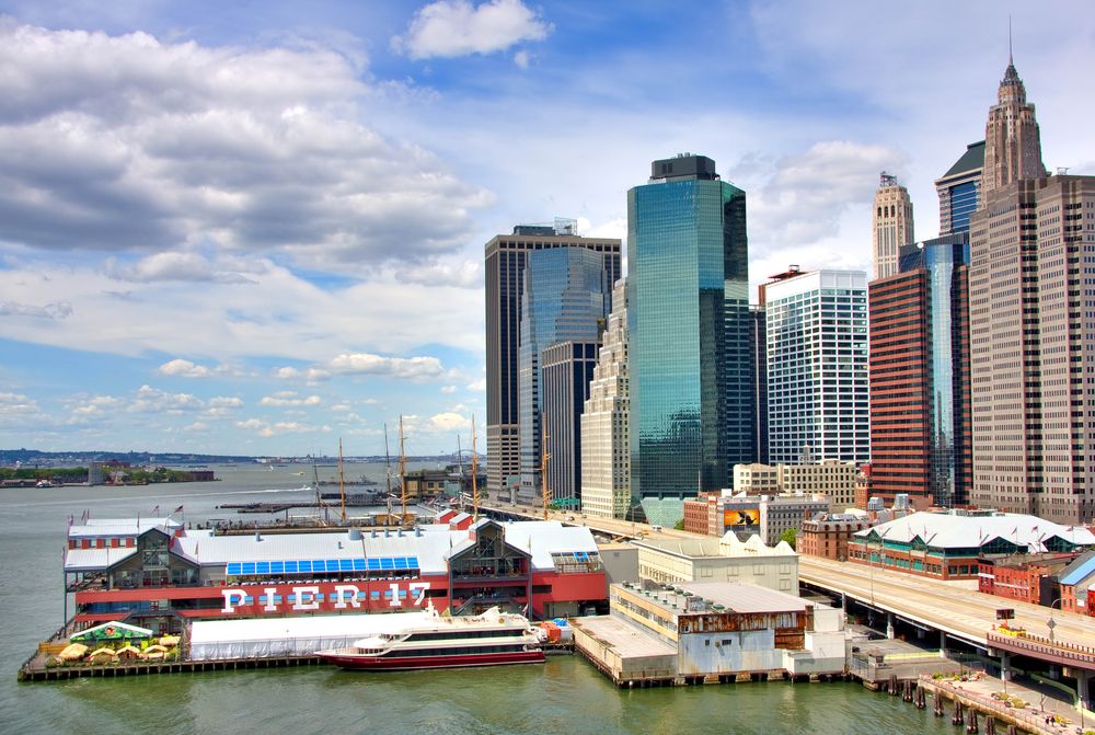View of the docked Pier 17
