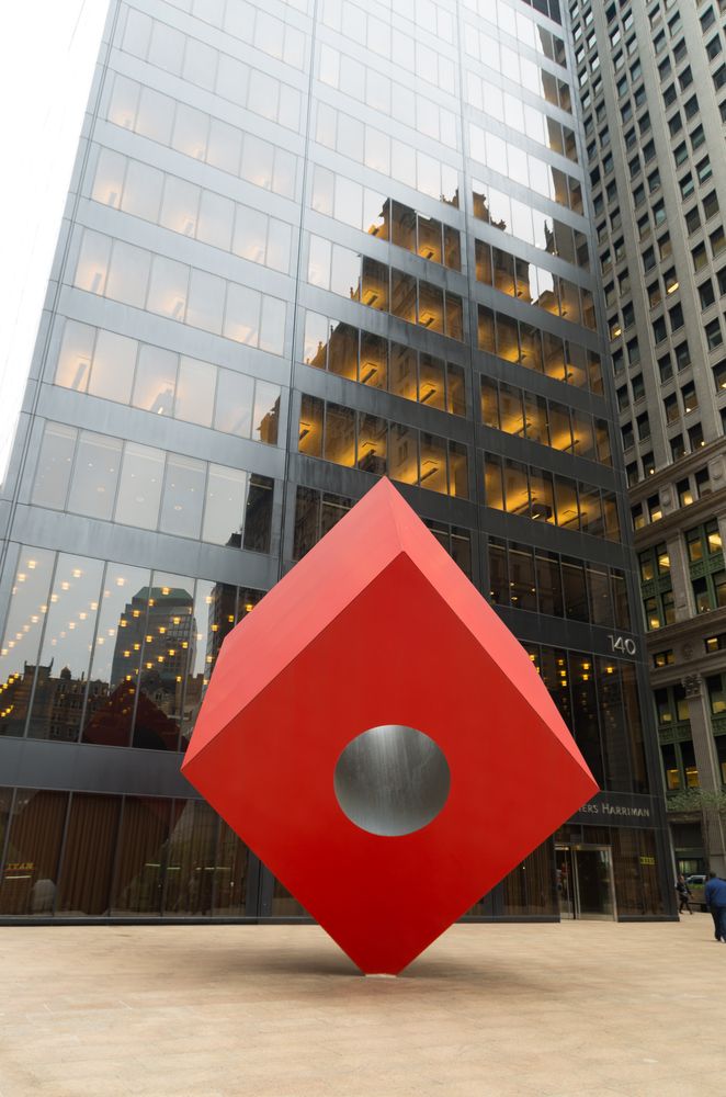 Daytime view of the Red Cube