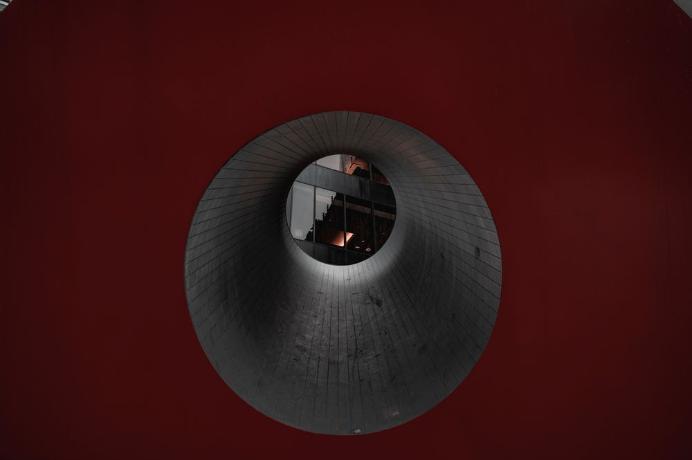 Looking through the Red Cube's hole