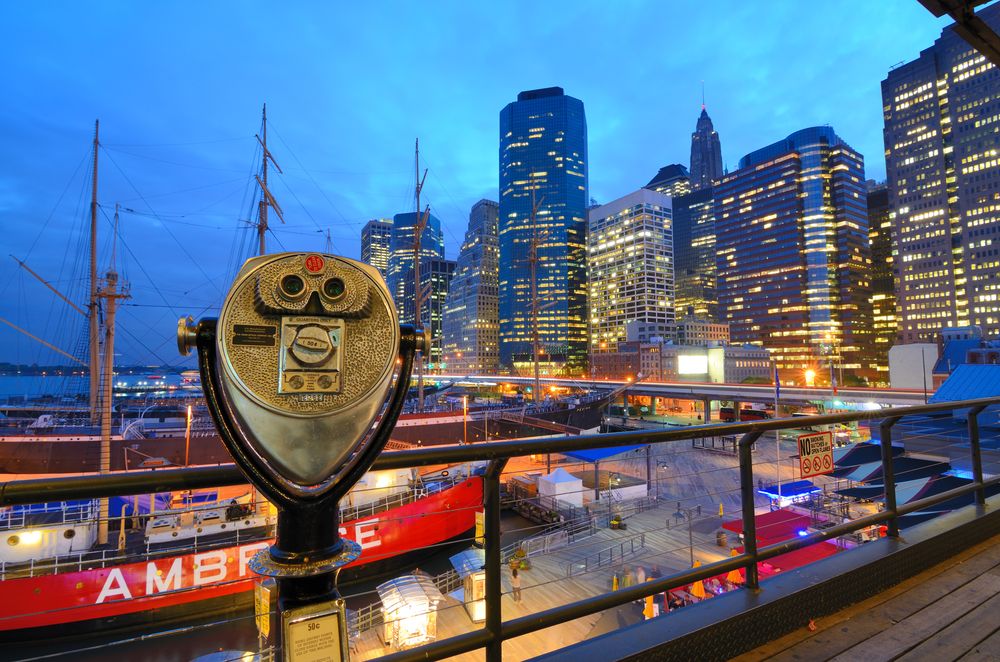 Coin-operated binoculars at South Street Seaport