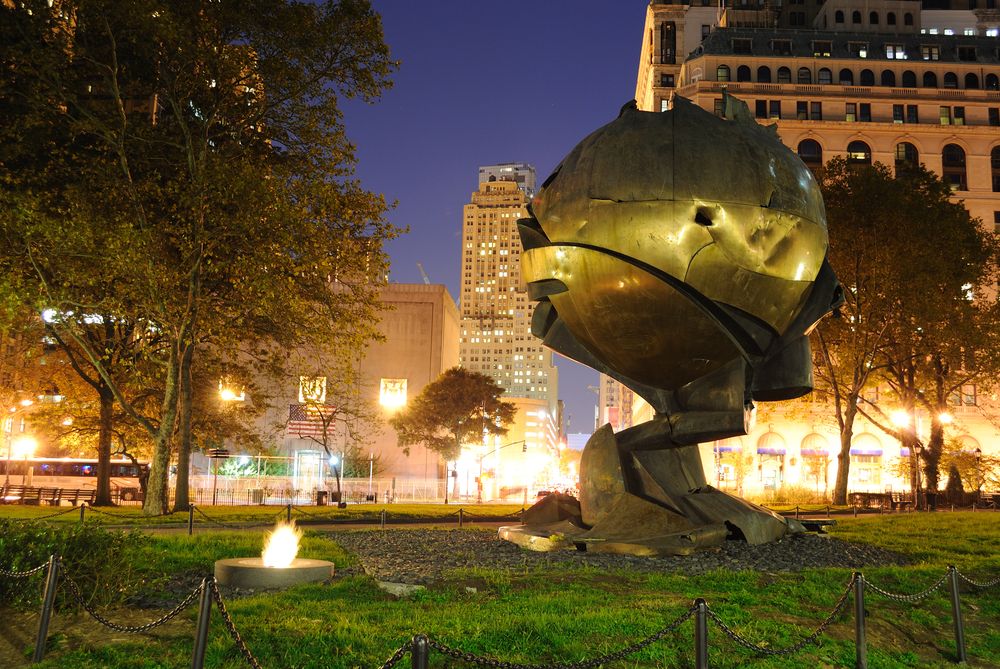 Night view of "The Sphere"