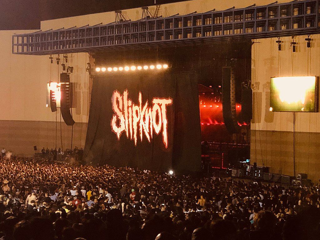 Slipknot band performing at Glen Helen Amphitheater