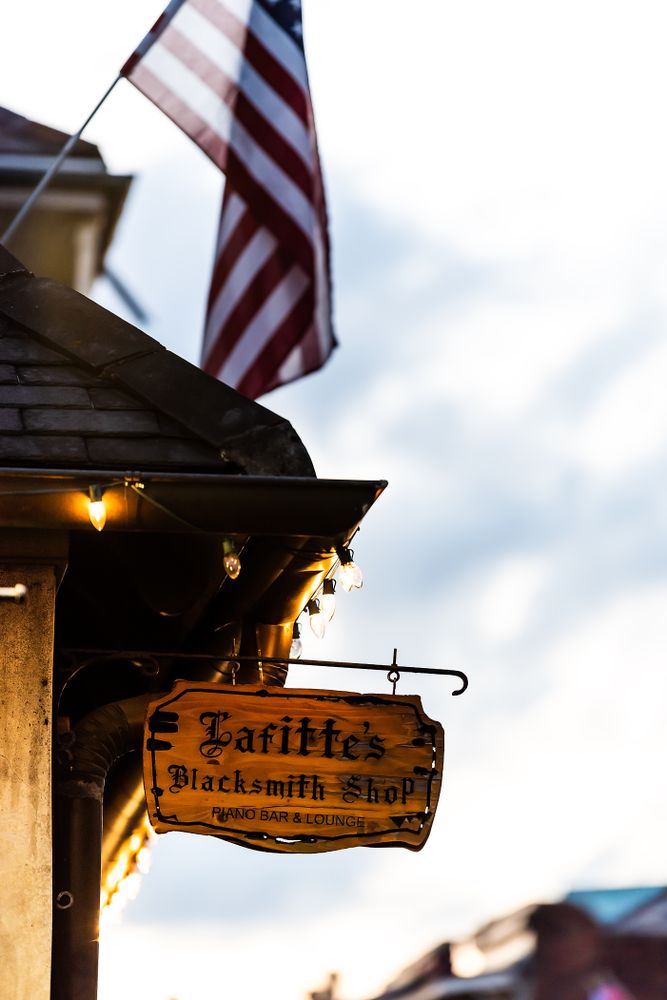 Signage of Lafitte's Blacksmith Shop