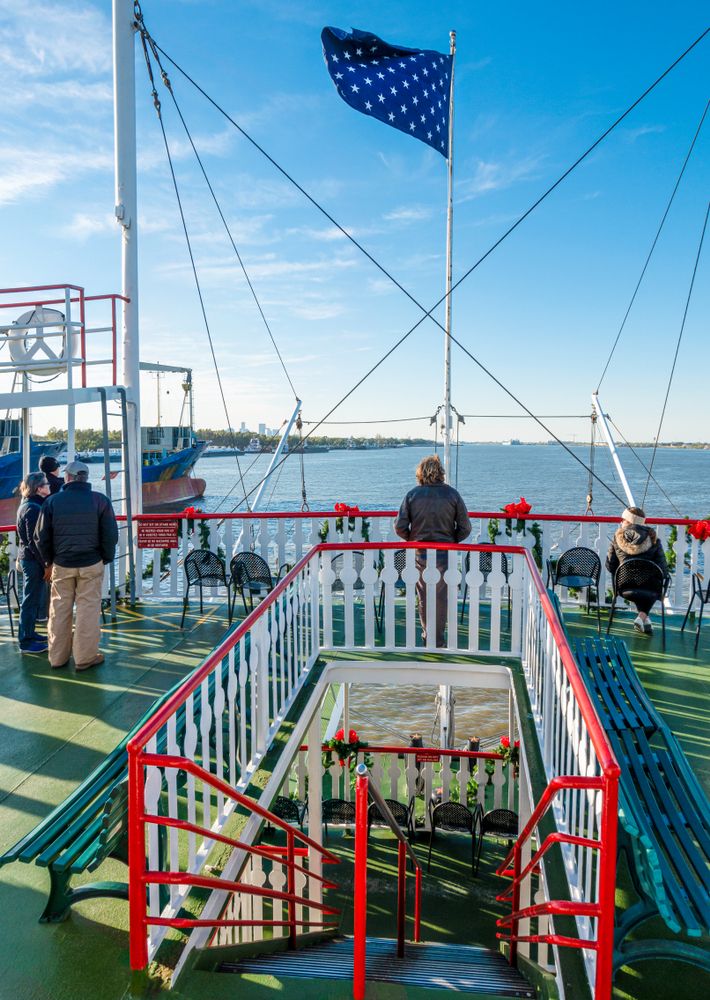 Tourists aboard the Steamboat Natchez