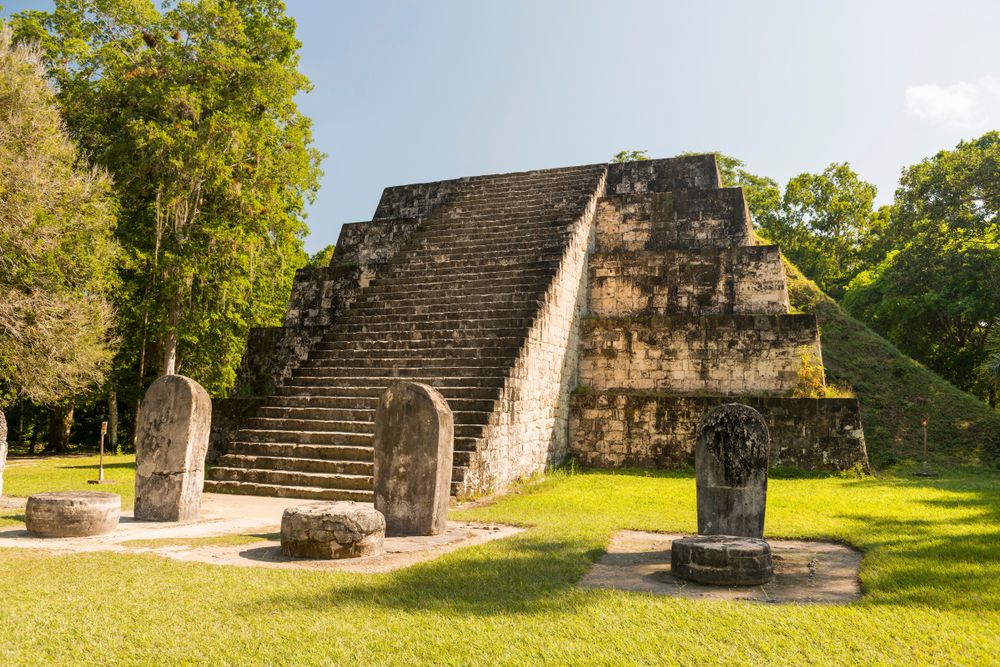 Pyramid stele complex at the Ruins of Tikal
