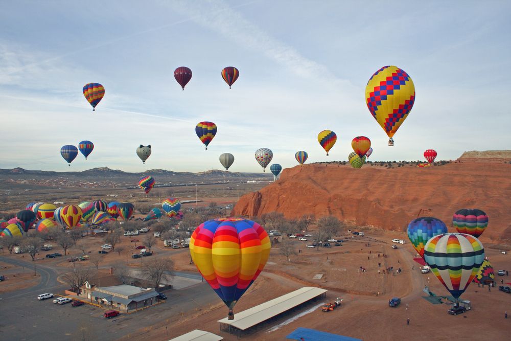 Colorful hot air balloons at Red Rock Park