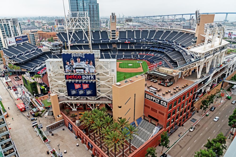 Aerial view of Petco Park stadium
