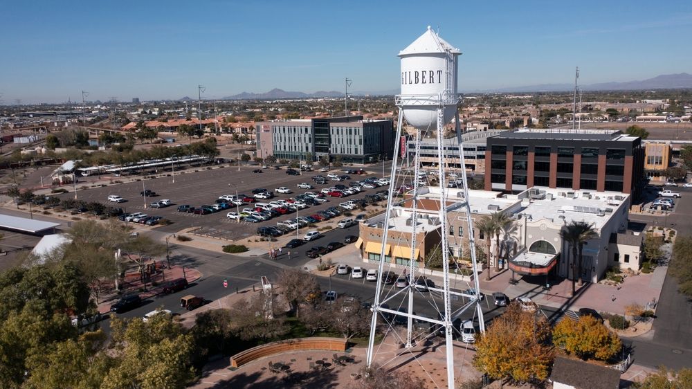 Aerial view of Downtown Gilbert