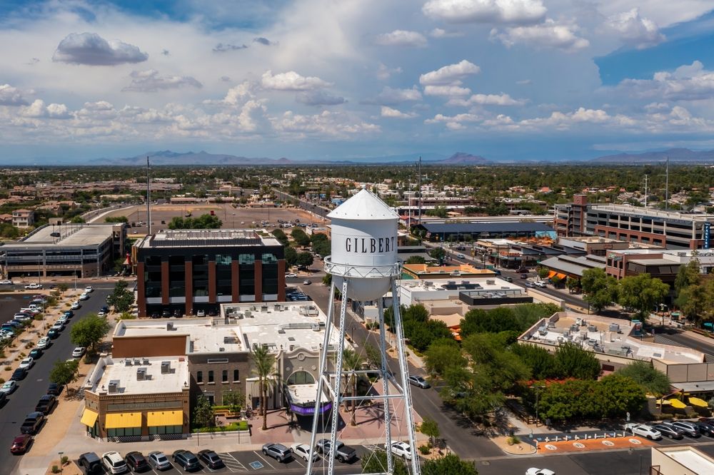 Aerial view of Downtown Gilbert