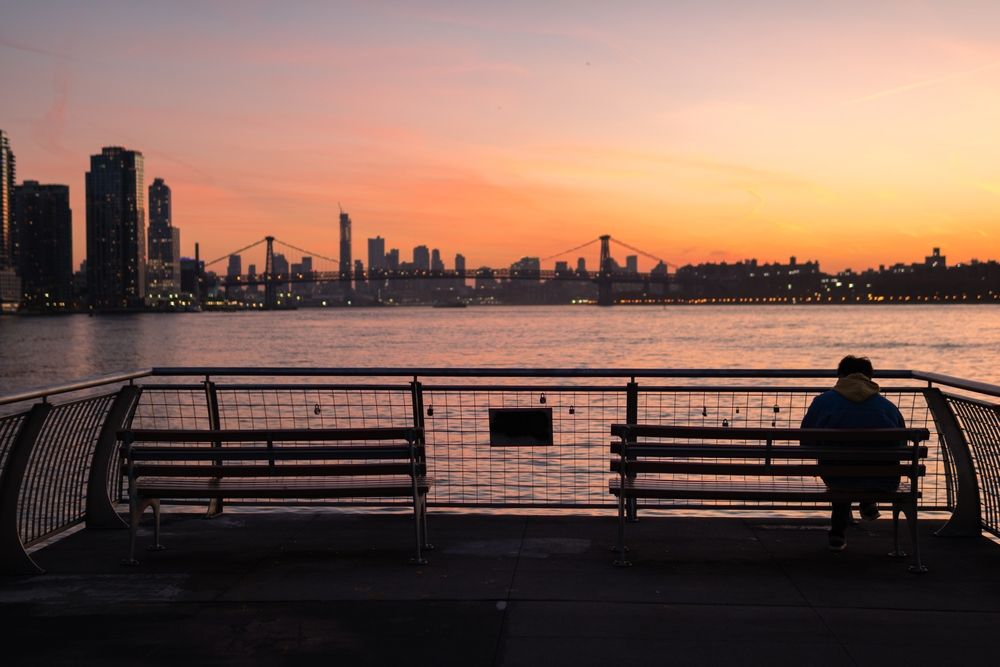 Sunset view from WNYC Transmitter Park