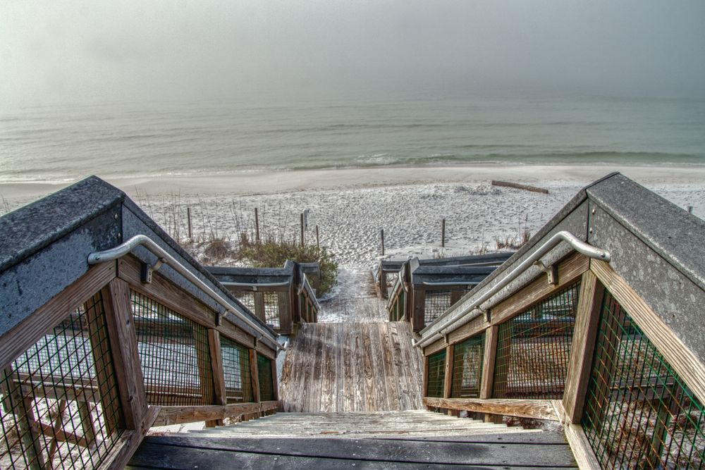 Wooden steps leading down to Grayton Beach State Park