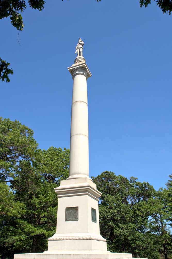 A monument at Red Bank Battlefield Park