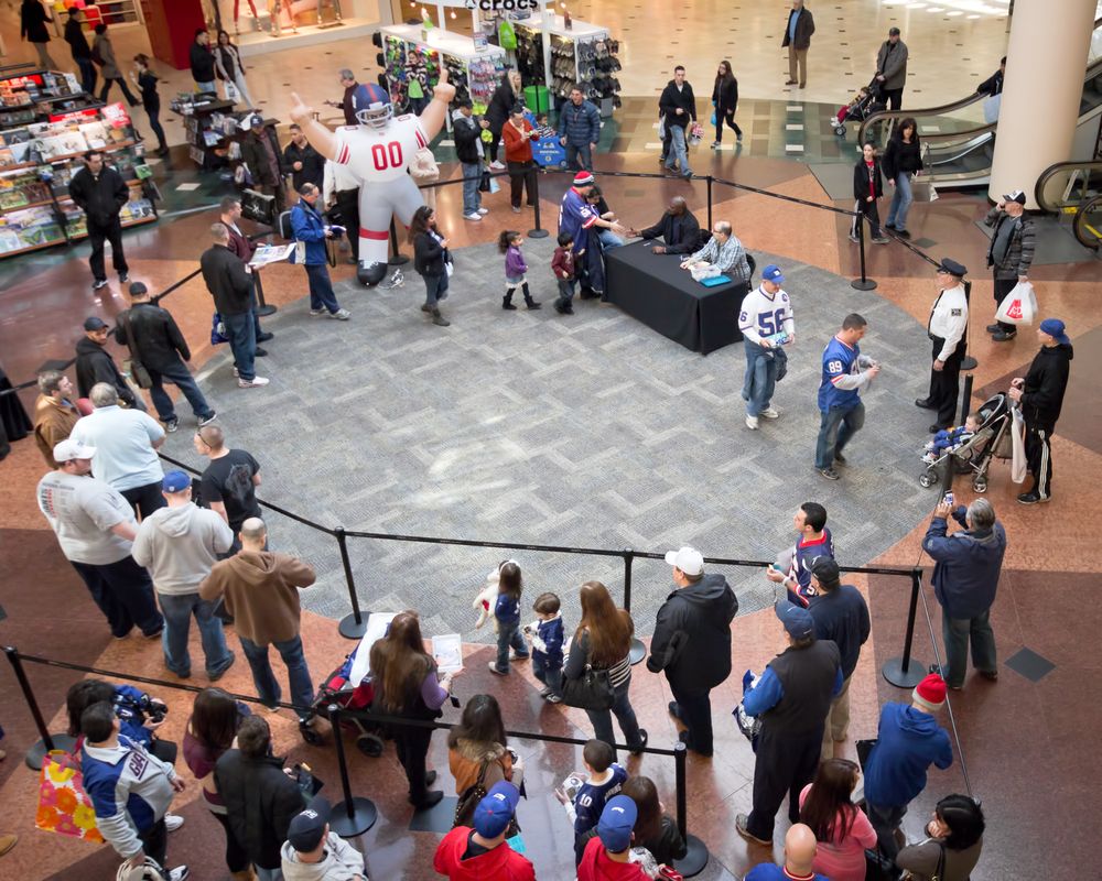 People inside the Roosevelt Field