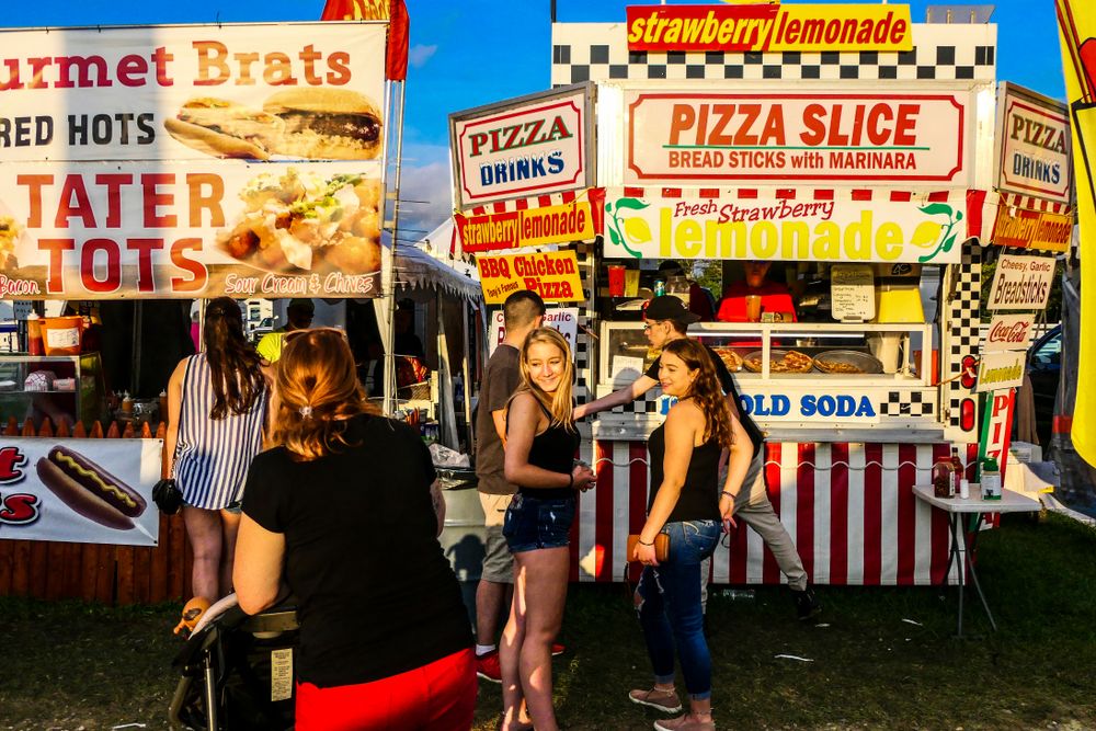 Food stands at the Annual Goshen Fair