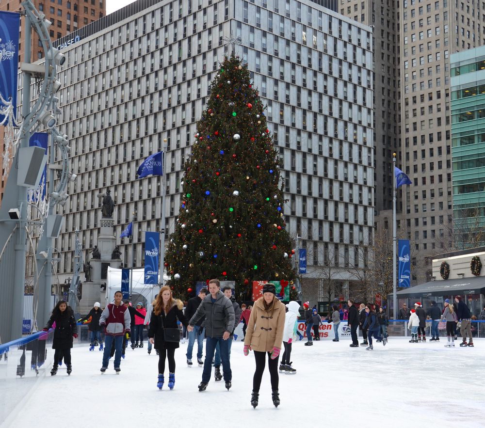 Ice rink at Campus Martius Park