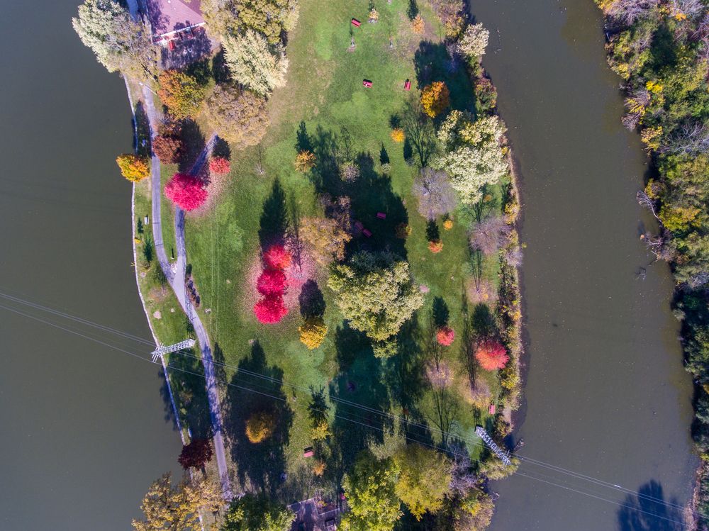 Aerial view of Island Park