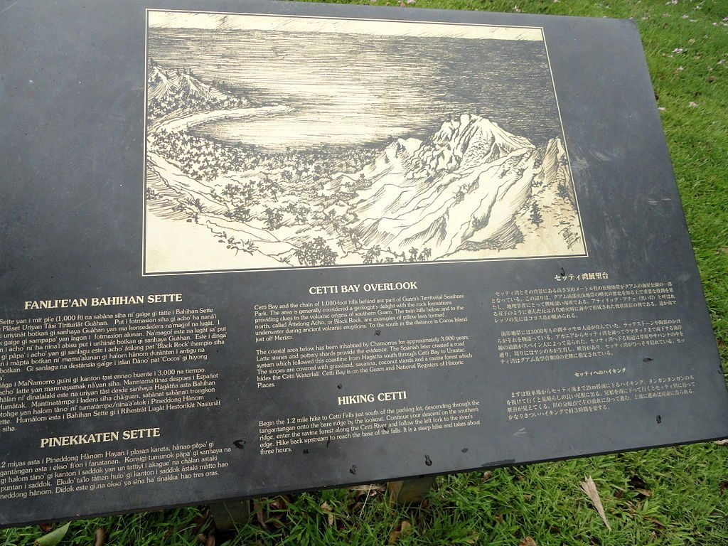Information board about Cetti Bay Overlook