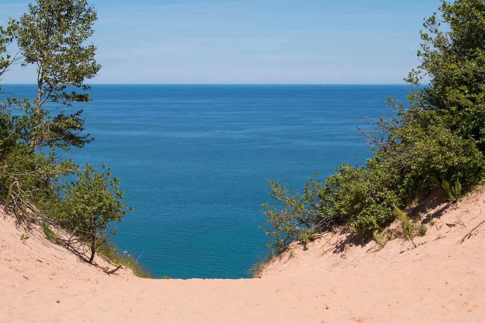 View of the waters from Log Slide Overlook