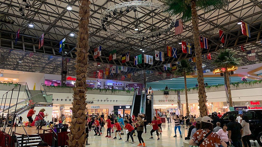 People inside Micronesia Mall