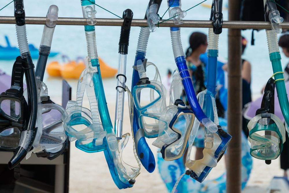 Rental snorkels at Tumon beach