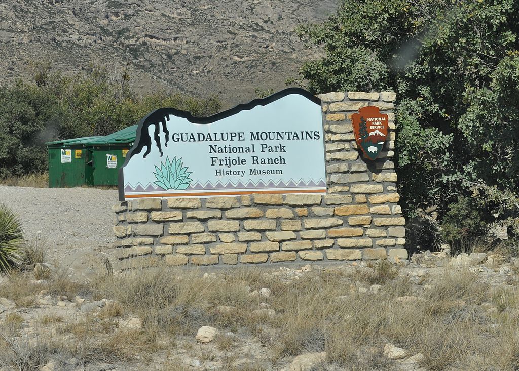 Welcome sign of Frijole Ranch History Museum