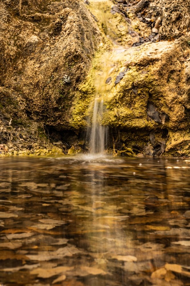 A short water cascade at Smith Spring Trail