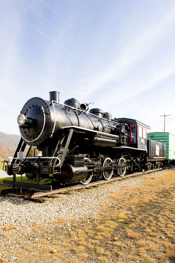 Steam locomotive at Gorham Historical Society & Railroad Museum