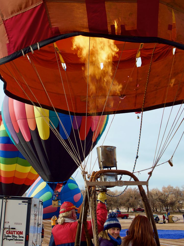 Hot air balloon ready to take-off at Balloon Rally