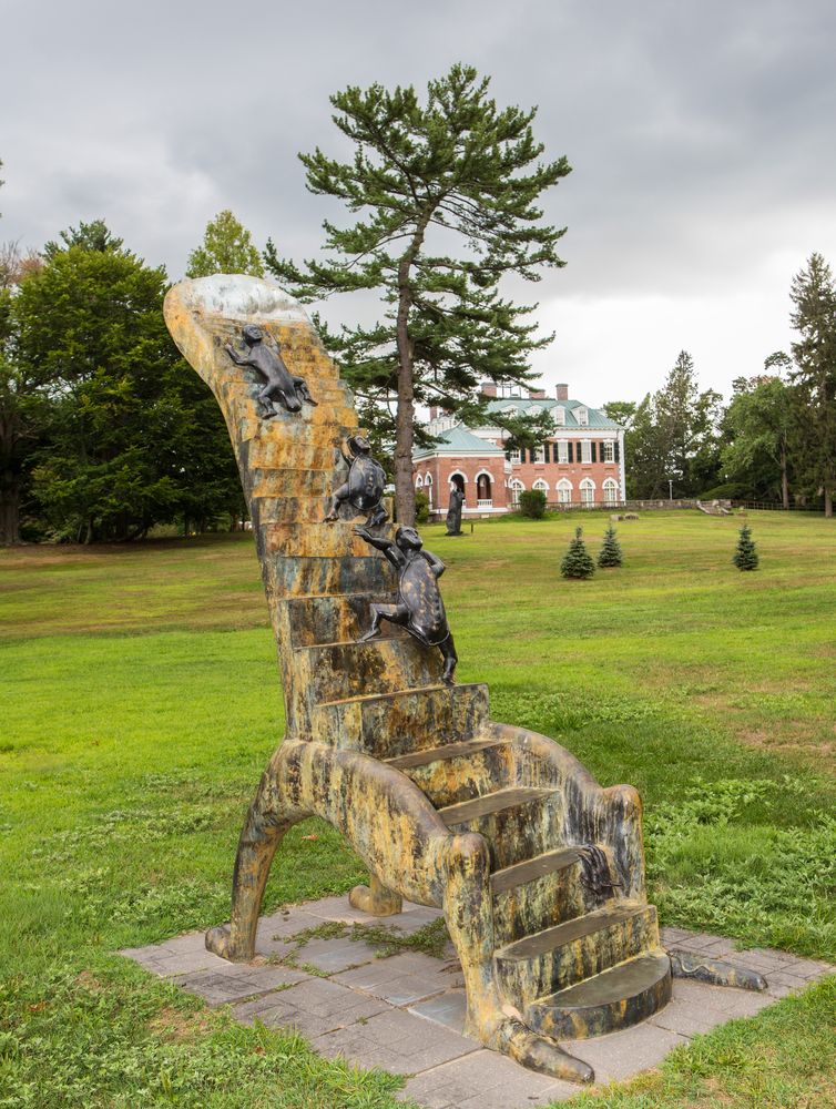 Stairway to heaven sculpture on the grounds of Nassau County Museum of Art