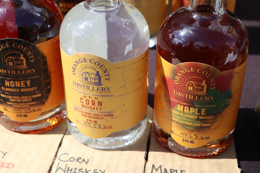 Three kinds of whiskey made by Orange County Distillery