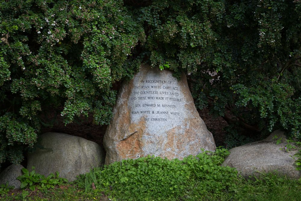 Marker of National AIDS Memorial Grove