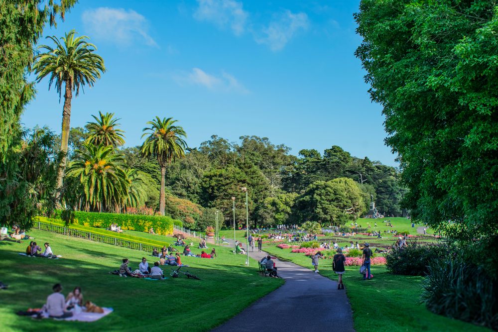 People around Conservatory of Flowers