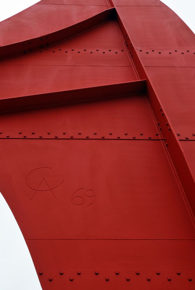 Close view of La Grand Vitesse at Calder Plaza