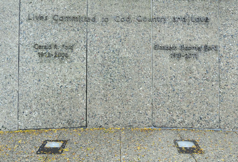 Graves of the former president and first lady at Gerald R. Ford Presidential Library & Museum