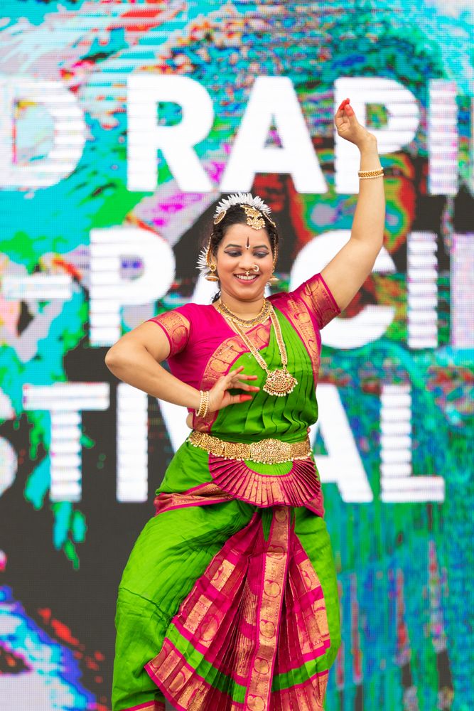 A performer during the Asian Pacific Festival at Rosa Parks Circle