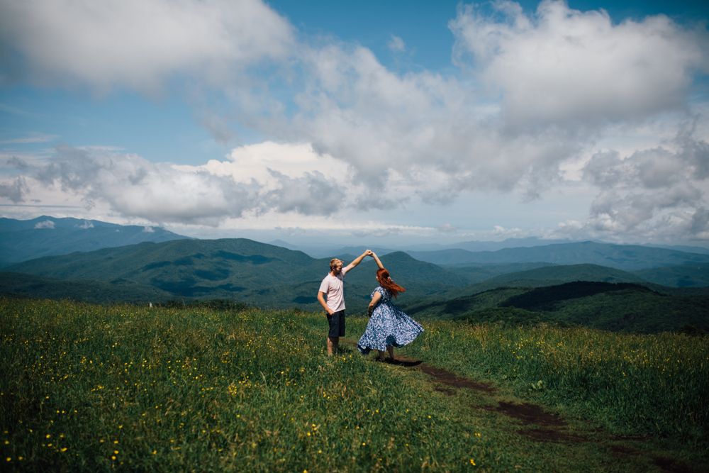 View of Two People at Max Patch