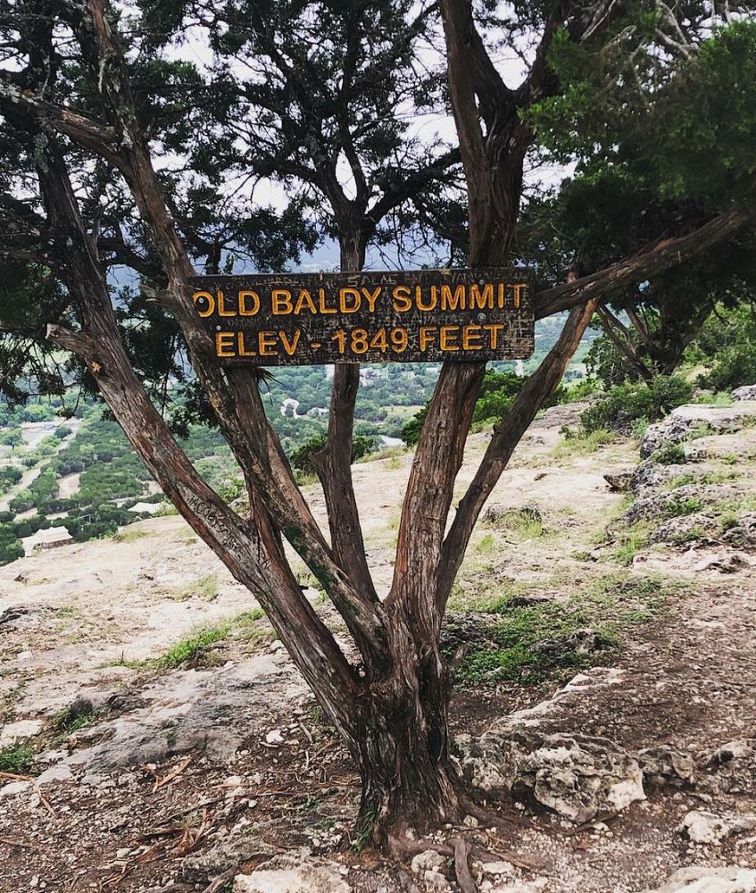 Elevation sign on Mount Old Baldy's summit