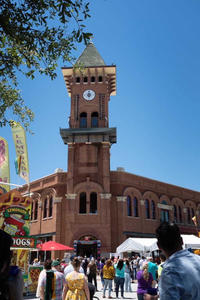 Front view of the Glockenspiel Clock Tower