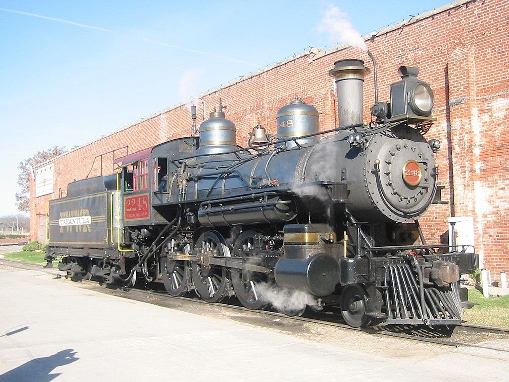 A steam locomotive at Grapevine Vintage Railroad