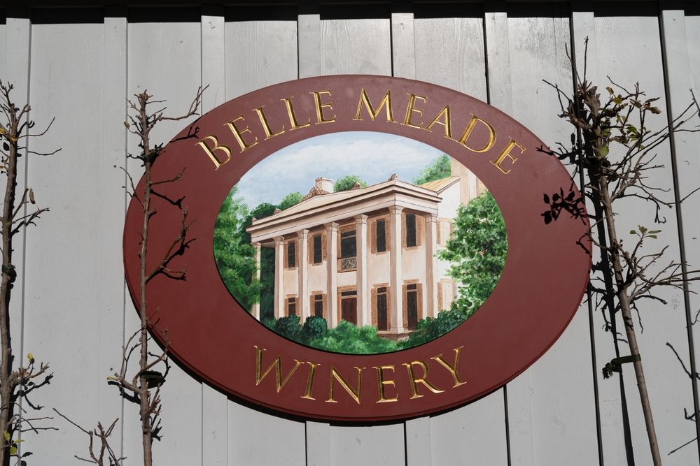 Name sign of Belle Meade Historic Site's winery