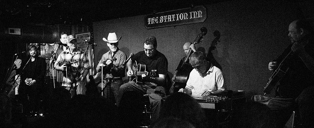 Musicians performing in Station Inn