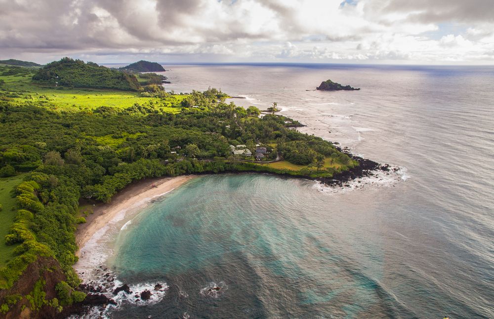 Aerial view of Hamoa Beach